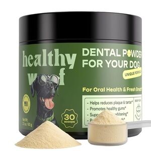 Healthy Woof Dog Dental Cleaning Powder w Bone Broth - BRAND NEW ! 30 Servings